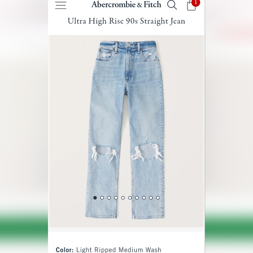 Abercrombie Ultra High Rise 90's Straight Jean